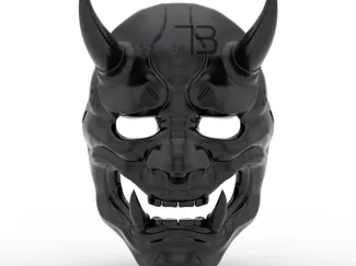 Black Demon Cyberpunk Mask