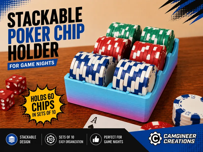 Stackable Poker Chip Holder for Game Nights