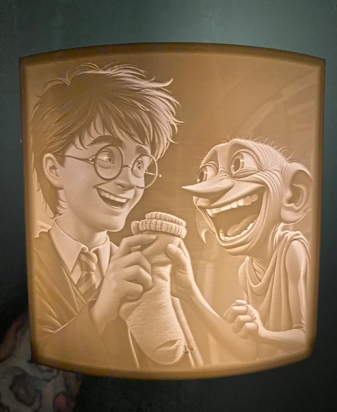 Lithophanie Harry Potter et Dobby