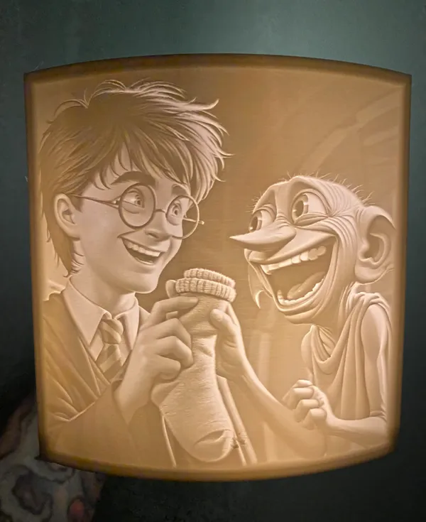 Lithophanie Harry Potter et Dobby