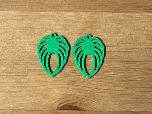 green leaf earrings