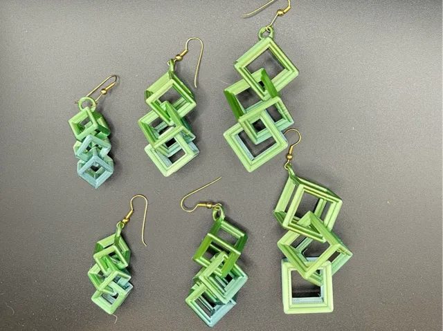 Thicker triple cube earrings