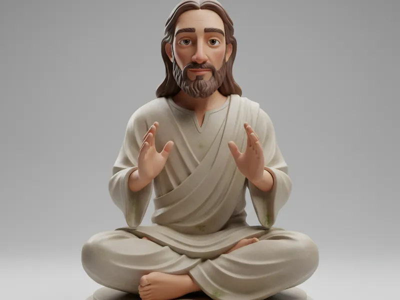 Estátua de Jesus Cristo Estilo Escultura Cartoon