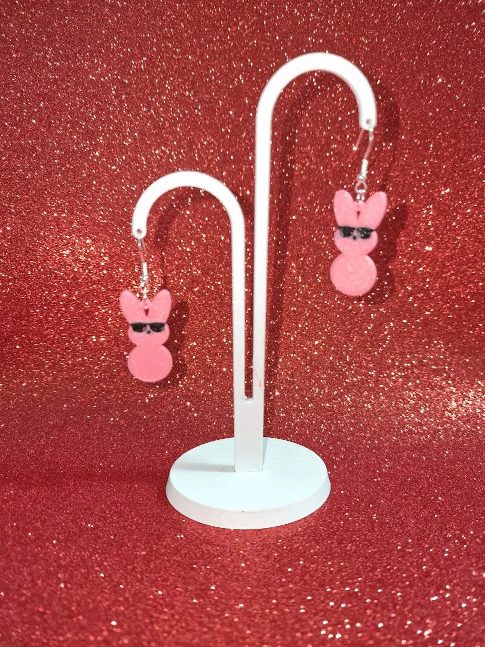 Trendy bunny earrings view 3