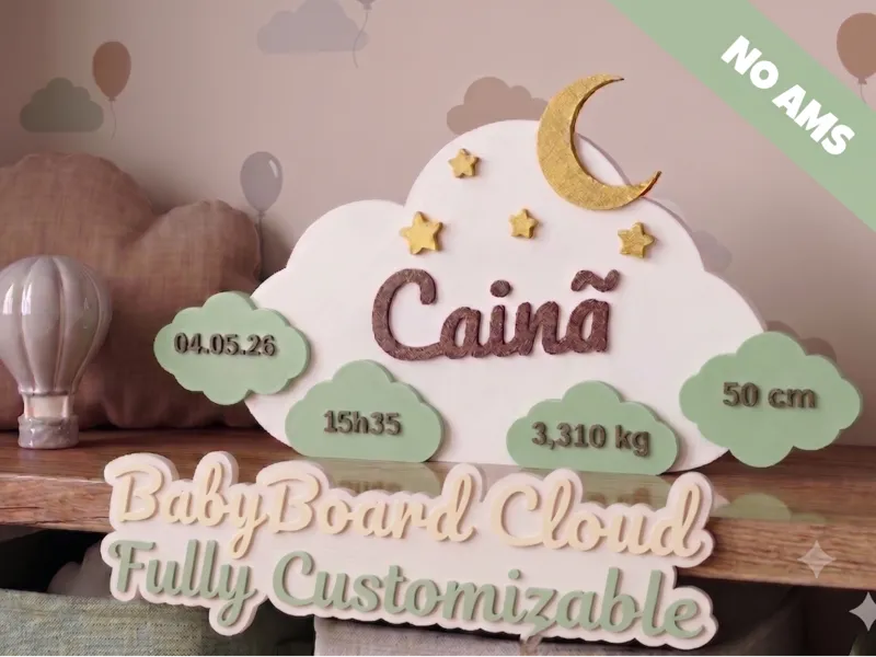 BabyBoard Cloud — Placa de Nascimento Paramétrica