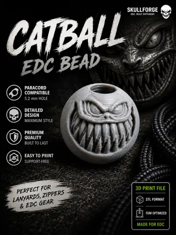 Adorno temático: Skull Forge theCatball – EDC Paracord Bead — vista de referencia 2