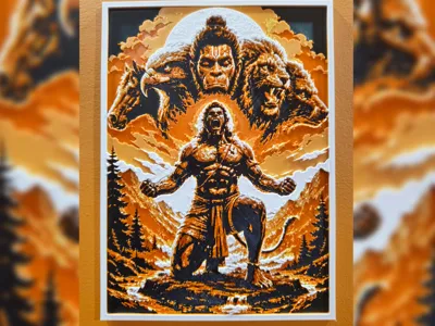 Hanuman Ji HueForge Art – 3D Printed