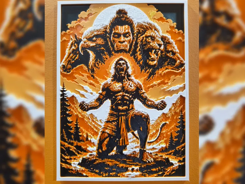 Hanuman Ji HueForge Art – 3D Printed