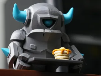 Mini pekka throwing his pancakes (Clash Royale)