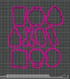 1 plate, set of 10x 5,5cm cutters