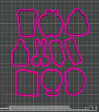 1 plate, set of 10x 5,5cm cutters
