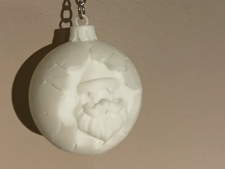 Santa Ball Ornament 3D Print Christmas Bauble
