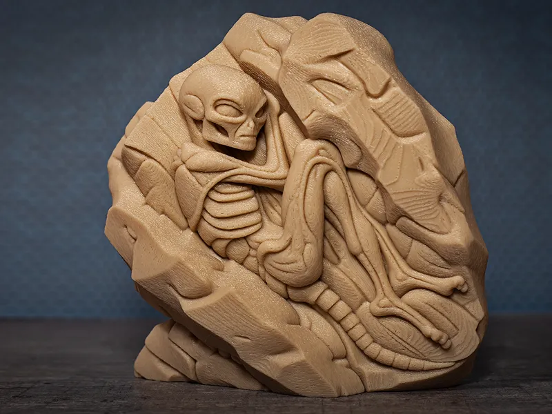 Versteinerter Alien – Mysteriöse Figur