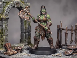 Female Ork Warrior with Battle Axe