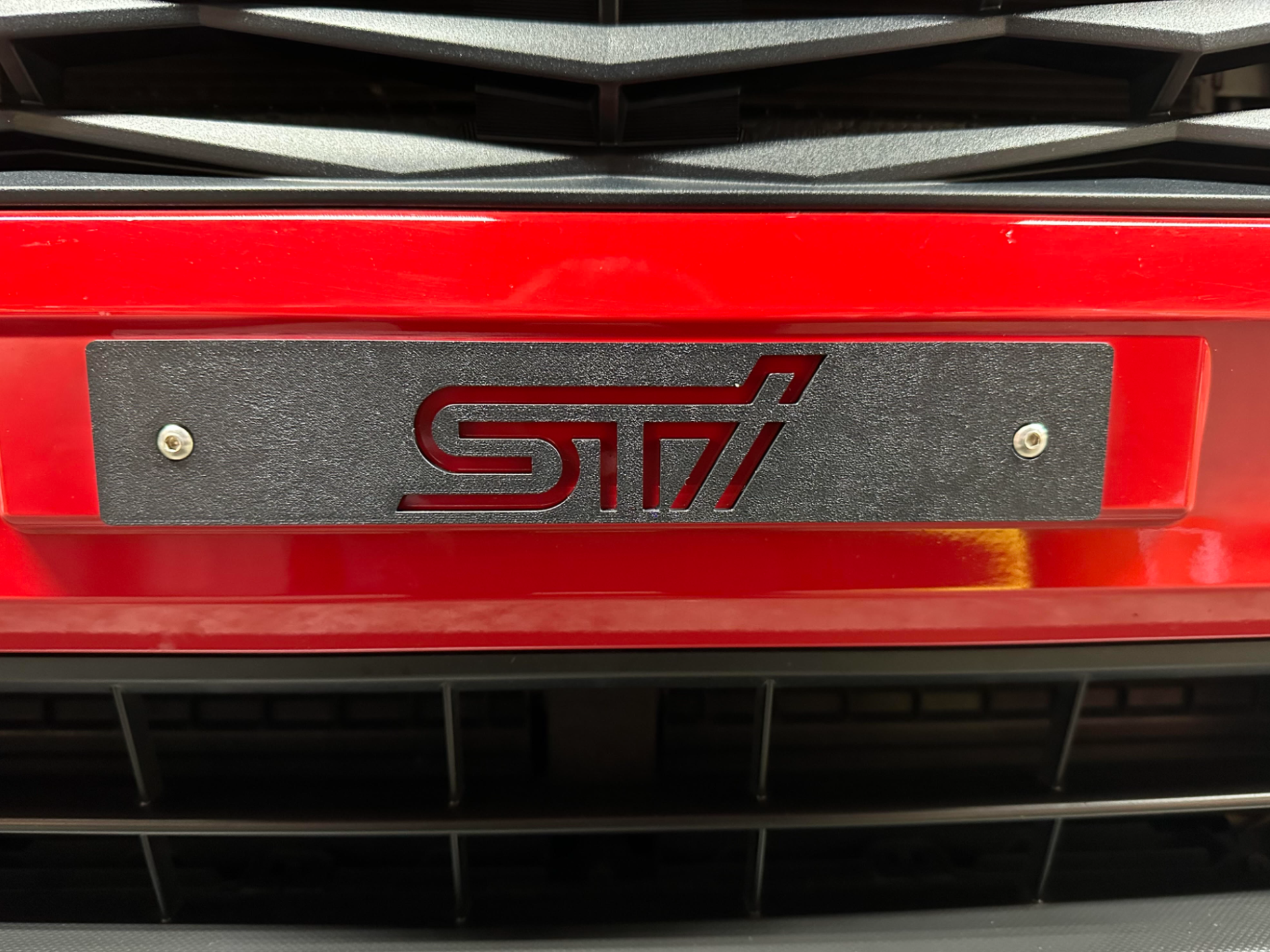 Subaru Front plate delete STI and Star Cluster