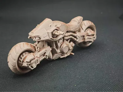 Cyberpunk Motorcycle Finely Carved