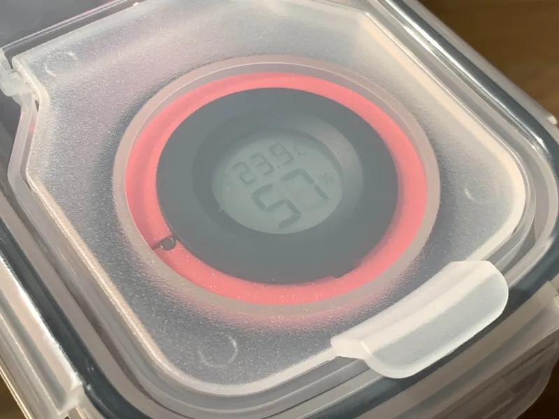 Hygrometer Mount for Cereal Box