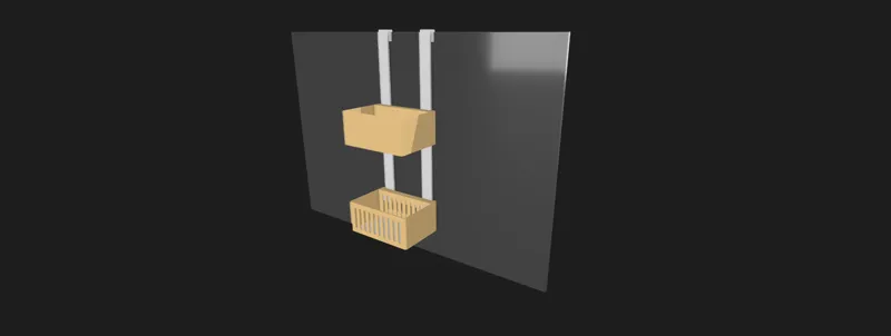 Modular Bathroom Organizer Basket for Glass Panels
