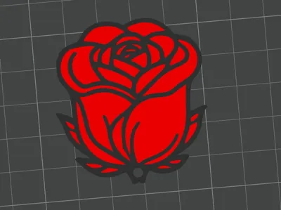 Keychain ROSE black and red