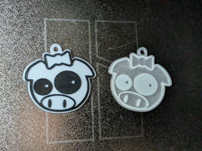 Rally Pig with bow Keychain