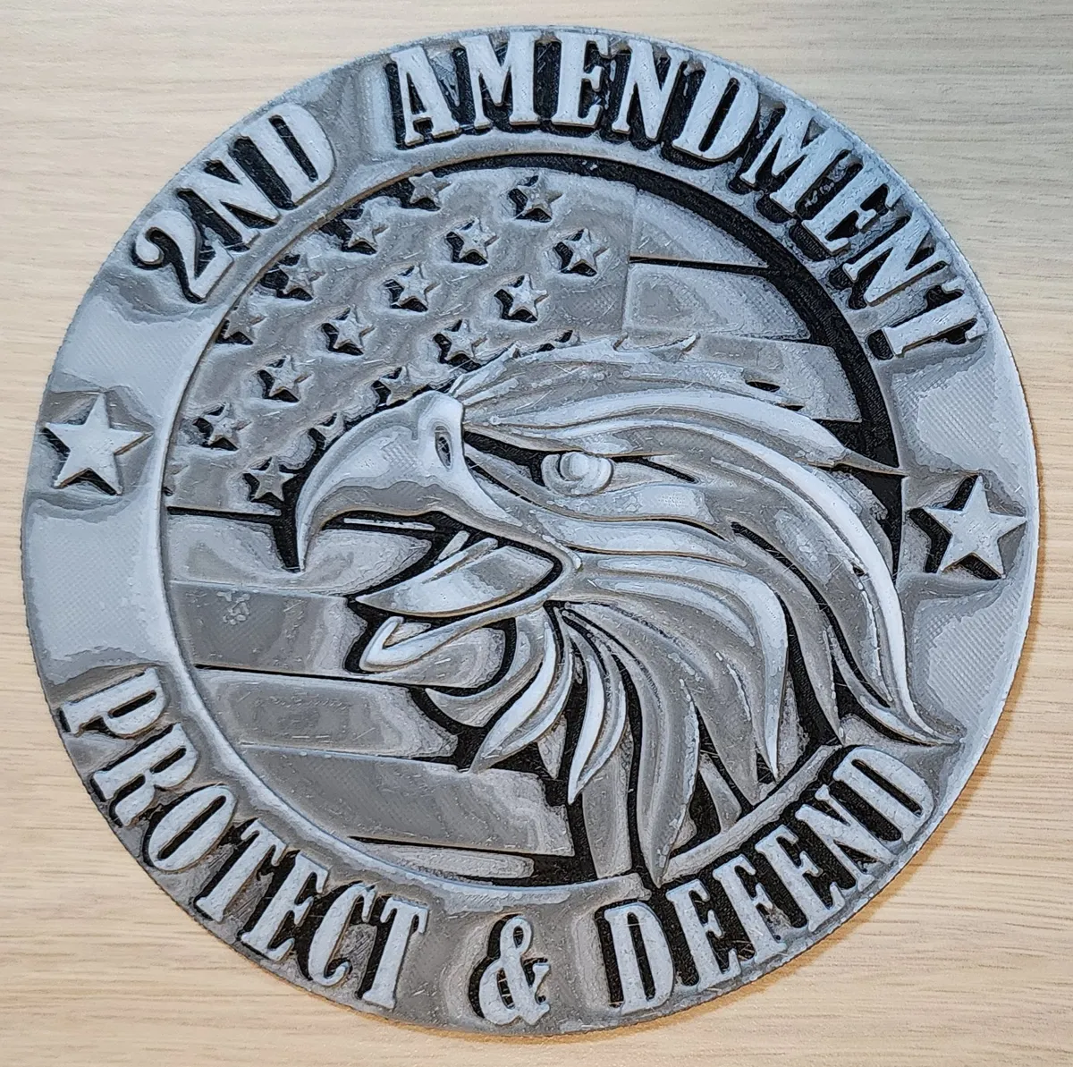 2nd Amendment Protect and Defend (hueforge) - Free 3D Print Model ...