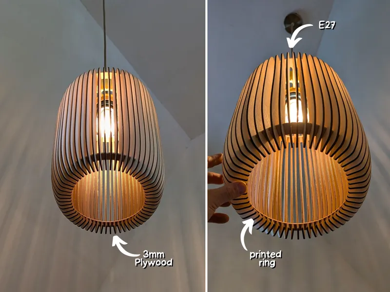 Rippenlampe aus 3mm Plywood (zwei größen)