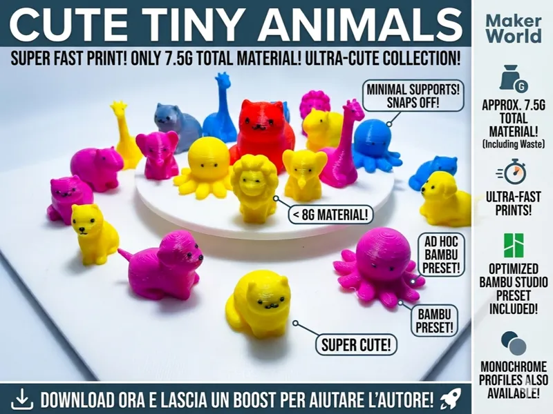 Cute Tiny Animals - Only 7.5g 