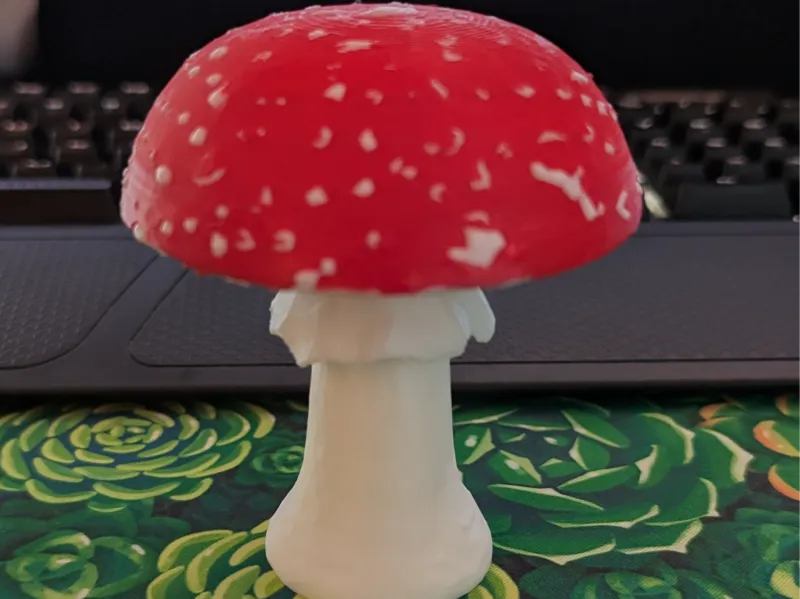 Two color realistic mushroom