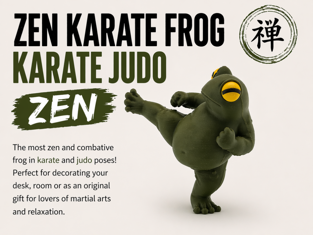 Zen Karate Frog Cute kawaii Judo Pose Decor