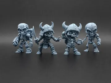 Figura decorativa: Chibi Skeleton Warrior Series — vista de referencia 4
