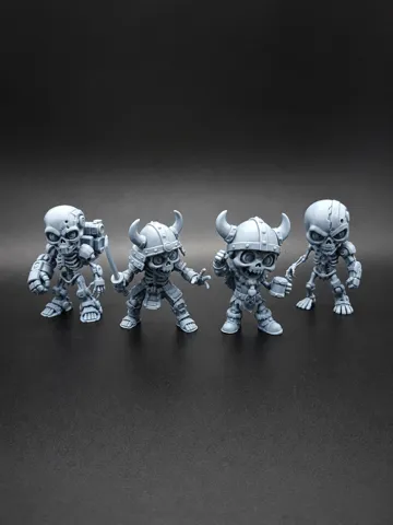 Figura decorativa: Chibi Skeleton Warrior Series — vista de referencia 2