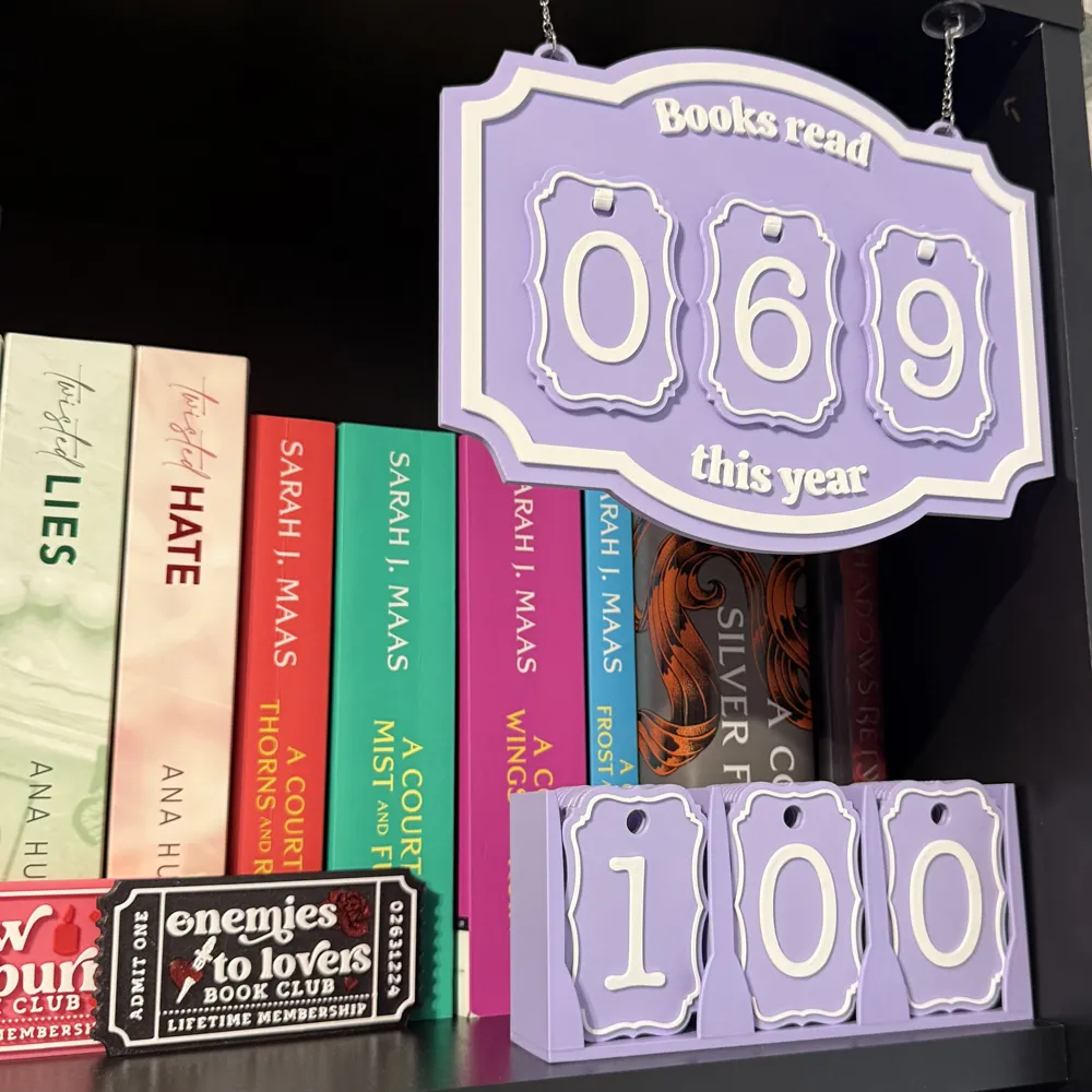 Books read this year up to 999 Counter - Free 3D Print Model - MakerWorld