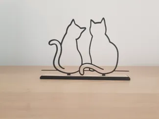 2 cats lineart
