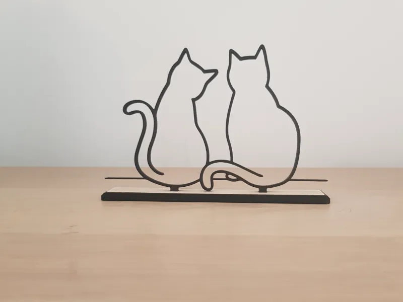 2 cats lineart