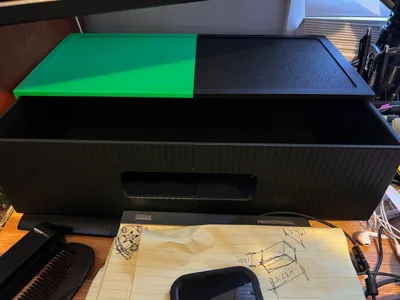 Large desktop storage shelf with drawer