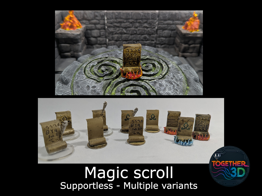 Miniatura 2 do modelo 3D Magic scrolls - multiple variants - supportless