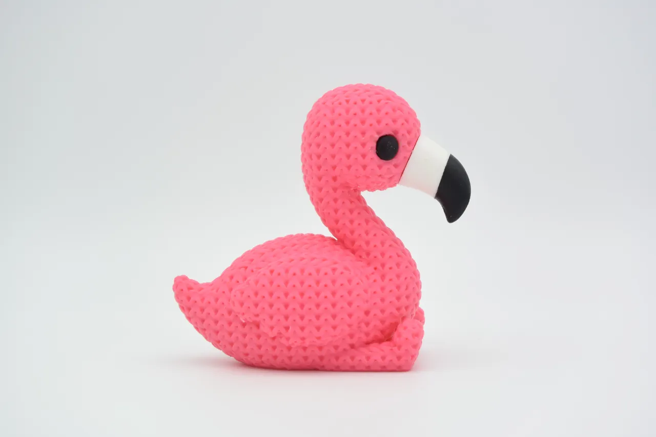 Knitted Flamingo view 2