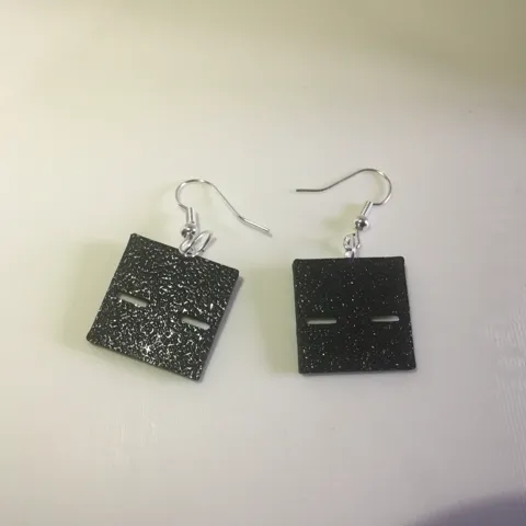 Minecraft Earrings set of two Creeper and Enderman view 4