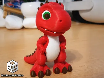 Letrero o emblema decorativo: Rhubarb Baby T-Rex – Articulated Paw Patrol Dino — vista de referencia 3