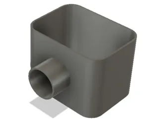 2"x3" downspout cap with 3/4" PVC pipe drain
