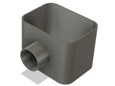 2"x3" downspout cap with 3/4" PVC pipe drain