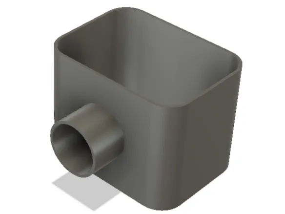 2"x3" downspout cap with 3/4" PVC pipe drain