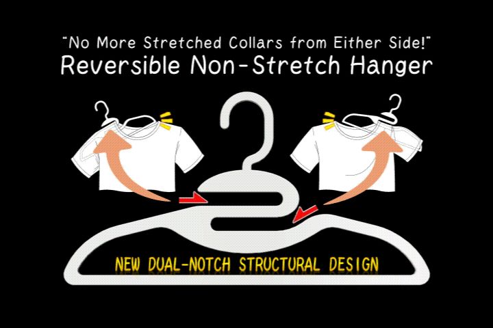 No-Stretch Collar! Reversible Non‑Stretch Hanger