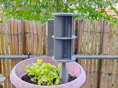 Vertical Quad-Blade Wind Spinner