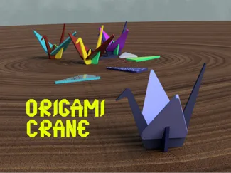 2D Style Origami Crane