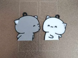 Kissing Cats keychain