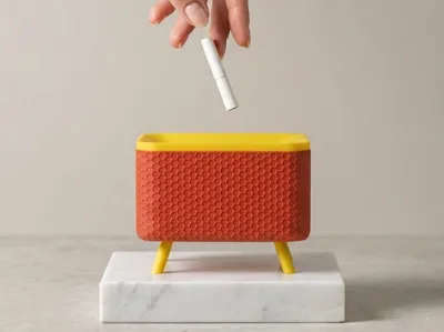 Modern Minimalist Ashtray - Honeycomb Texture