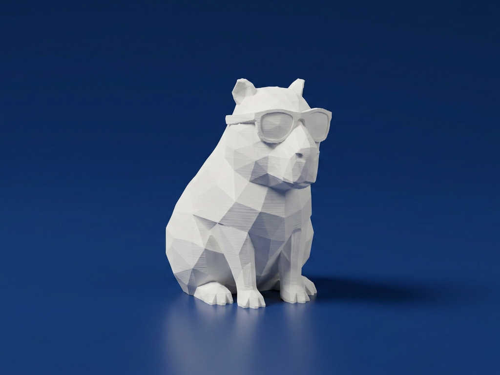 Low Poly Cool Capybara in Sunglasses