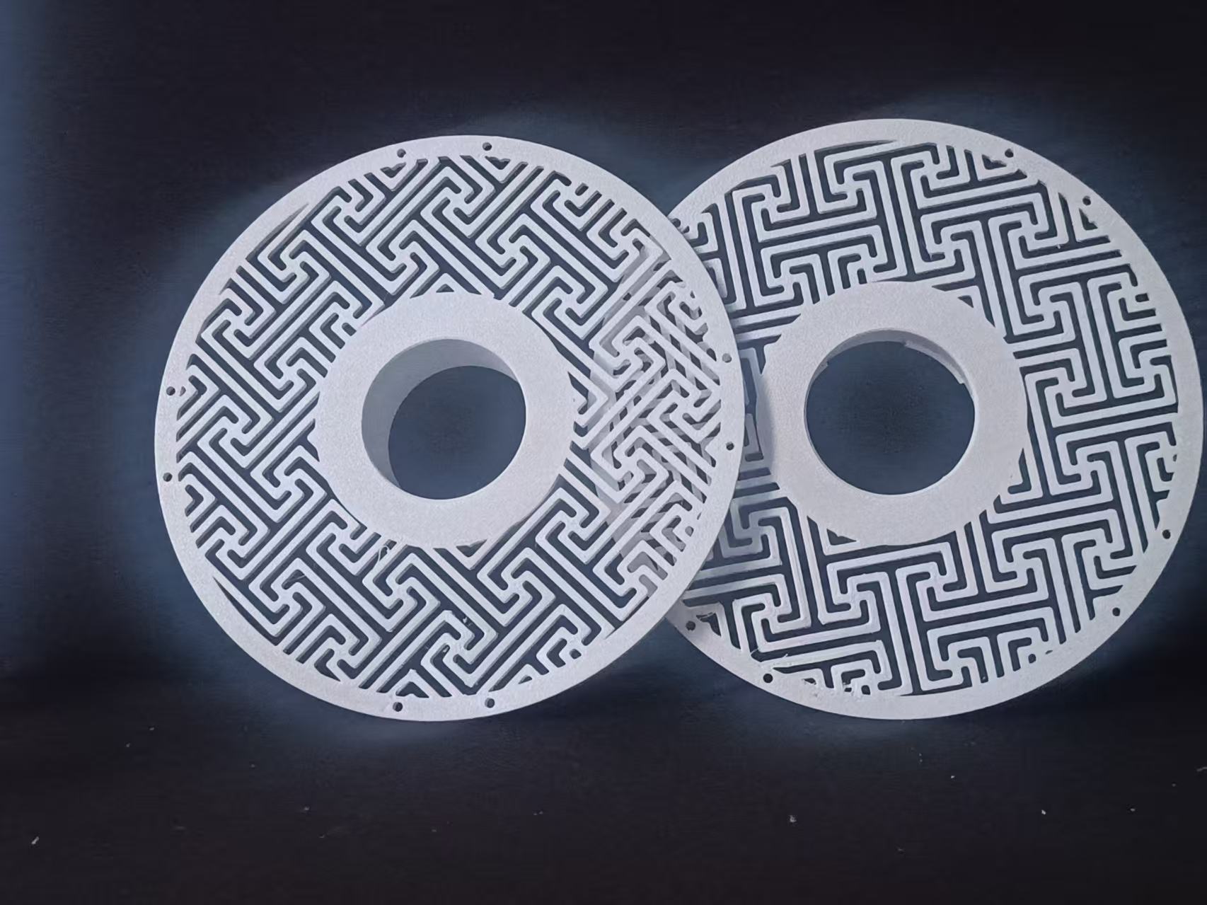 Miniatura 3 do modelo 3D 传统纹样耗材料盘拓竹原尺寸料盘铜钱纹锁子纹水纹卍字纹