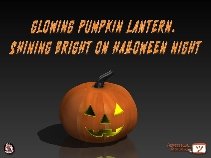 Halloween pumpkin with glowing light inside
